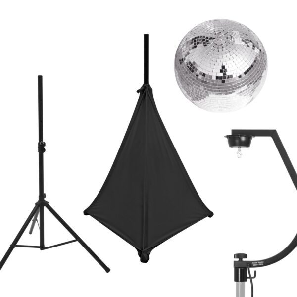 EUROLITE Set Mirror ball 30cm with stand and tripod cover black