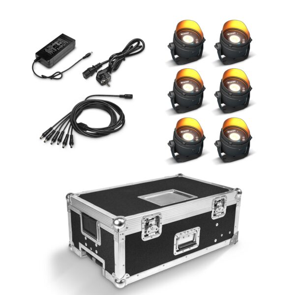 Cameo DROP B1 TOURING SET 2, 6 x CLDROPB1 in Charging Flightcase with Power Supply