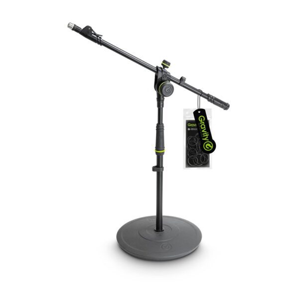 Gravity MS 2222 B Short Microphone Stand with Round Base and 2-Point Adjustment Telescoping Boom