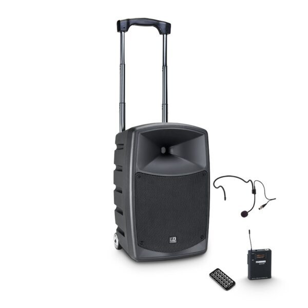 LD Systems ROADBUDDY 10 HS Battery Powered Bluetooth Speaker with Mixer, Bodypack and Headset