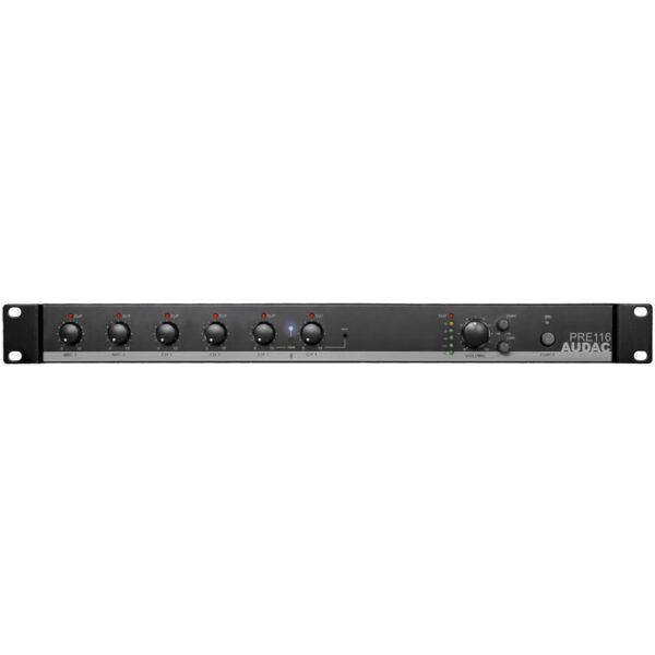Audac PRE116 zonemixer, 1 zone 6 in & 1 stereo out, m/Bluetooth