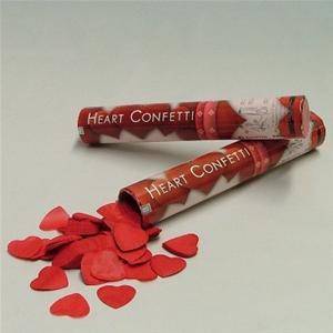 Konfettirør, røde metalliske hjerter - Perfekt til valentinsdag!