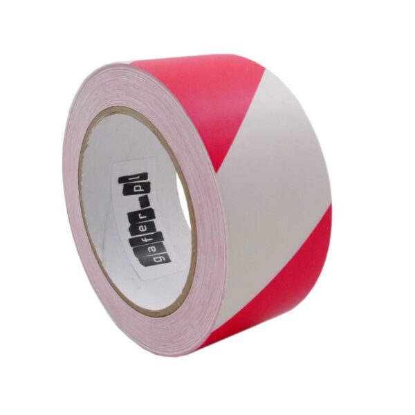 GAFER.PL Advarselstape PVC, rød og hvid, 50mm x 33m