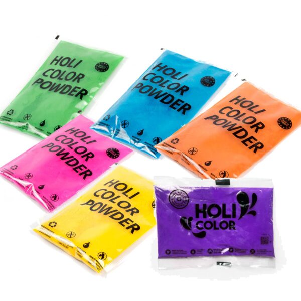 OhFX Holi farvepulver pakke, 6 forskellige farver, i alt 450g