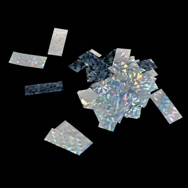 OhFX Rektangulær laser konfetti sølv, 1 kilo