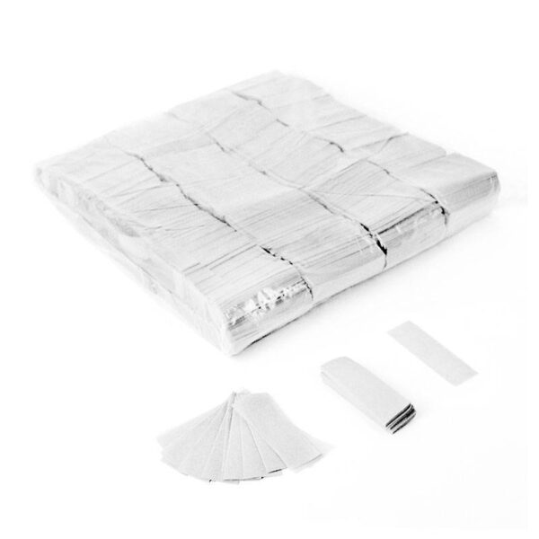 OhFX Rektangulær papir konfetti hvid, 1 kilo