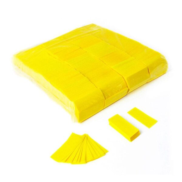 OhFX Rektangulær papir konfetti gul, 1 kilo