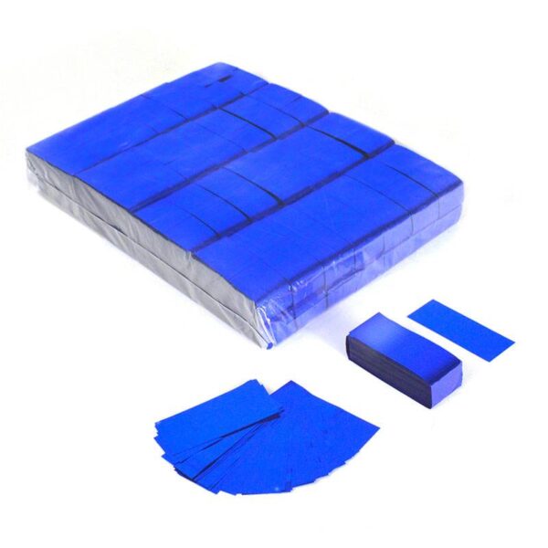 OhFX Rektangulær metal konfetti blå, 1 kilo