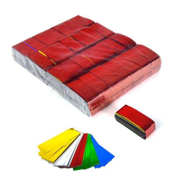 OhFX Rektangulær metal konfetti multi farver, 1 kilo