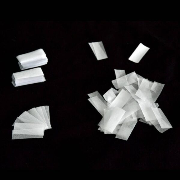 OhFX Rektangulær bionedbrydeligt papir konfetti hvid, 1 kilo