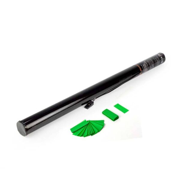 OhFX elektrisk konfettirør, papir konfetti mørkegrøn, 80cm