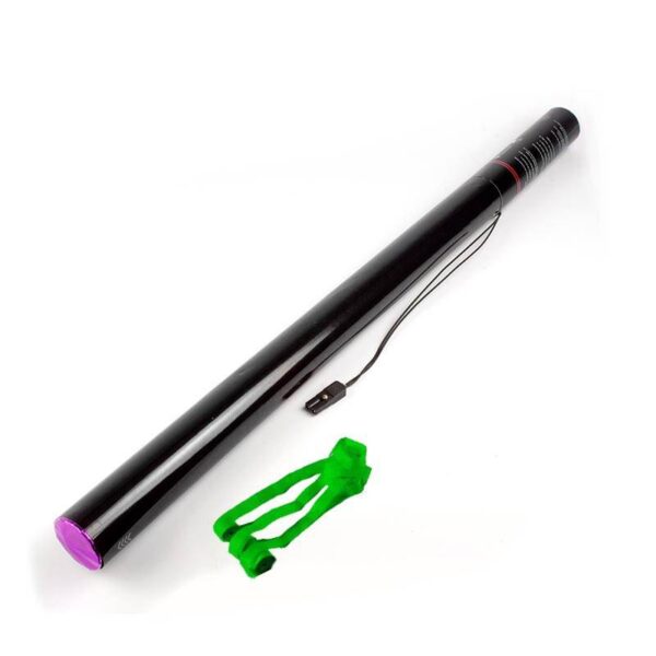 OhFX elektrisk konfettirør, papir streamers mørkegrøn, 80cm